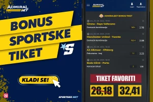 AdmiralBet i Sportske bonus tiket - Igrajte na favorite za kvotu 32,41!